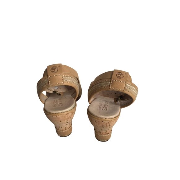 Timberland Earthkeepers Sandals Womens 7.5 Tan Wedge Cork Anti Fatigue Leather - Picture 10 of 14